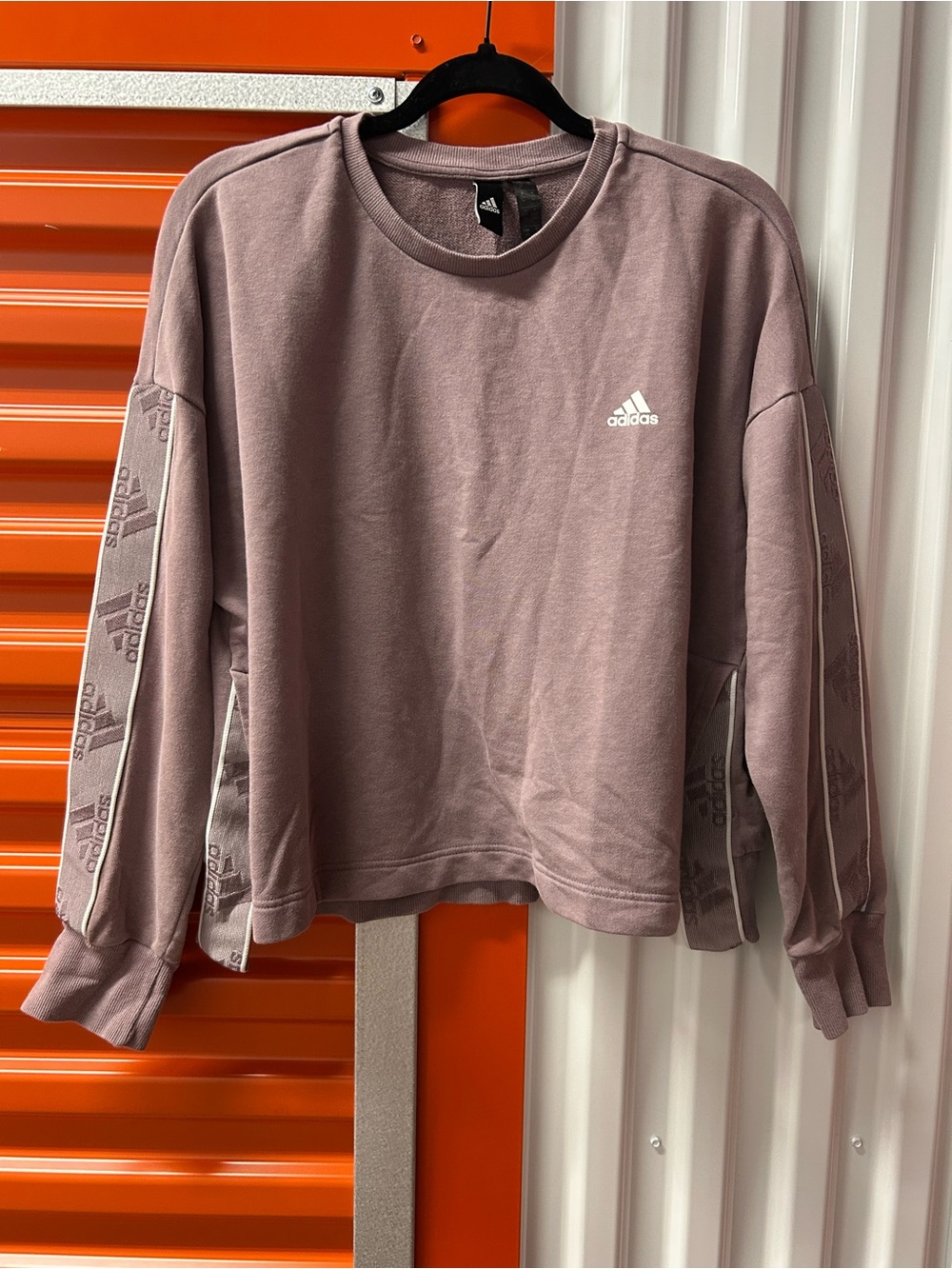 Adidas Women's Changeover Crewneck Sweatshirt Mauve Purple Side Slits Size